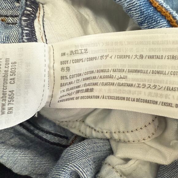 Abercrombie & Fitch 90's Slim Straight Ultra‎ High Rise Jeans Blue Women 6/28 - Picture 4 of 6
